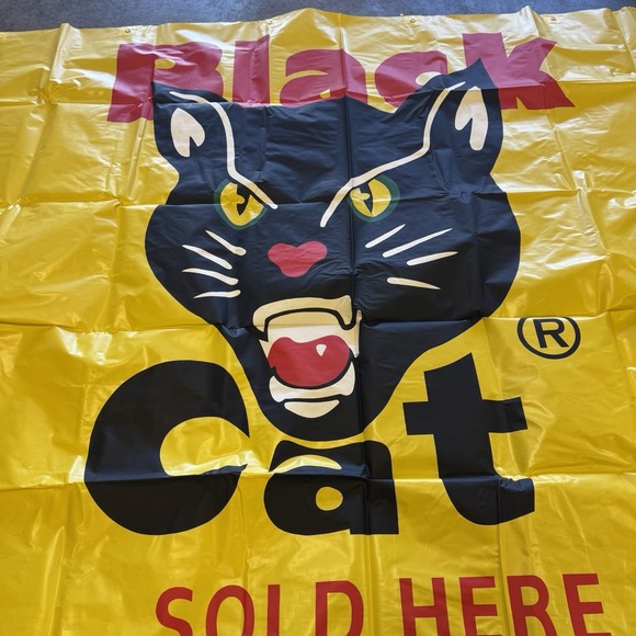 7'x7' XXL Black Cat Fireworks Vinyl Advertising Store Banner Sign NEW! - Picture 3 of 10